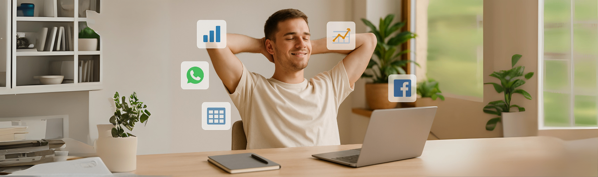 אוטומציה ו-AI בעסקים - איש עסקים מרוצה